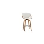 Tabouret de bar pivotant blanc et bois clair 65 cm pivotant 360� walnut