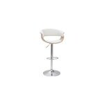 Tabouret de bar r�glable blanc et bois clair oktav