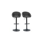 Tabourets de bar r�glables gris anthracite (lot de 2) sheru