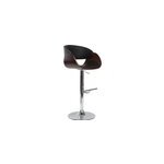 Tabouret de bar r�glable noir et bois fonc� bent