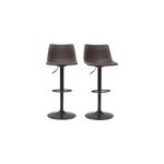 Tabourets de bar r�glables pivotants marron (lot de 2) new rock