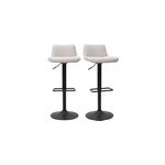 Tabourets de bar r�glables en tissu effet velours textur� beige (lot de 2) boost