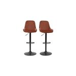 Tabourets de bar rglables velours rouge tomette (lot de 2) holo