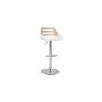 Tabouret de bar relevable blanc et ch�ne pernik
