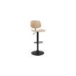 Tabouret de bar relevable bois clair et mtal noir tobias