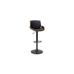 Tabouret de bar relevable noir et bois fonc� vesper