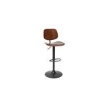 Tabouret de bar relevable noyer et m�tal noir tobias