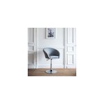 Tabouret de bar en simili gris gabin
