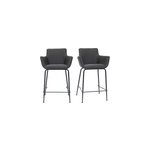 Tabourets de bar en tissu gris anthracite h65 cm (lot de 2) carlie