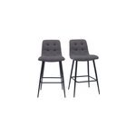 Tabourets de bar en tissu gris et m�tal h65 cm (lot de 2) escape