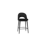 Tabouret de bar en velours noir et m�tal h69 cm bellerose