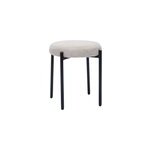 Tabouret bas empilable en tissu effet velours textur beige h41 cm kiko