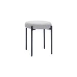Tabouret bas empilable en tissu effet velours textur gris clair h41 cm kiko
