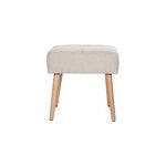 Tabouret bas en tissu effet velours textur beige h46 cm guesta