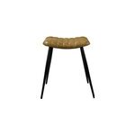 Tabouret en cuir camel matelass� - bidar