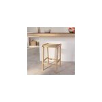 Tabouret pour lot central 65 cm en teck et cannage - omaha