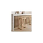 Tabouret pour lot central 66 cm en teck et rotin naturel - haida