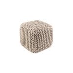 Tabouret laine marron 40x40x40cm -