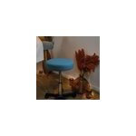 Tabouret rond  roulettes - bleu