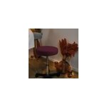 Tabouret rond  roulettes - prune