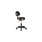Tabouret  roulettes avec dossier noir