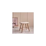 Tabouret en teck massif assise bouclette Tabouret en teck massif assise bouclette