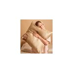 Taie d'oreiller soie vichy camel 65x65