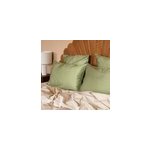 Taie d'oreiller en soie vichy vert 65x65