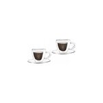 Tasses � caf� double paroi caf� en coeur 150ml - lot de 2