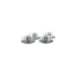 Tasses  caf avec sous tasses mduse - lot de 4