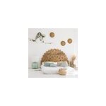 Tte de lit lotus en bois sculpt 160 cm