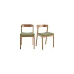 Tina - chaise en ch�ne massif et tissu bliss sauge (x2)