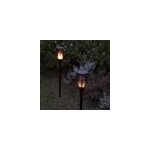 Torche solaire effet flamme noir maity