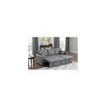 Toronto - canap d'angle convertible gris clair
