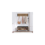 Torun meuble d'entr�e mural bois et noir avec 3 niches