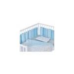 Tour de lit bébé modulable minky bleu Tour de lit bébé modulable minky bleu