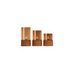 Trio de photophores led effet bois Trio de photophores led effet bois
