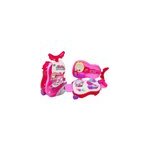 Trousse de maquillage en valise  roulettes avec miroir et accessoires