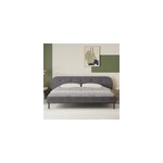 Tulsa lit capitonn� 140x190cm gris avec t�te de lit et sommier