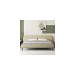 Tulsa lit capitonn� 160x200cm beige avec t�te de lit et sommier