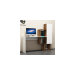 Turku bureau fonctionnel 6 rangements - bois et blanc