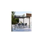 Tusa pergola autoportante 3 x 3 m en acier avec toile grise