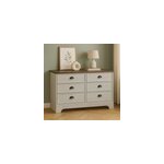 Valla commode 6 tiroirs blanc et bois 120cm