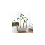 Vase beige 4 tiges en aluminium