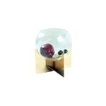 Vase boule en verre support doré h. 27 cm Vase boule en verre support doré h. 27 cm