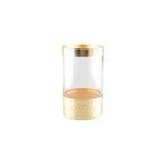 Vase transparent et dor h20cm