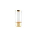 Vase transparent et dor h30cm