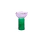 Vase en verre color� forme tulipe decoris