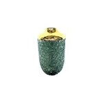 Vase vert avec bord dor� 16 x 29 cm