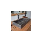 Vasque � poser en marbre noir, boreal